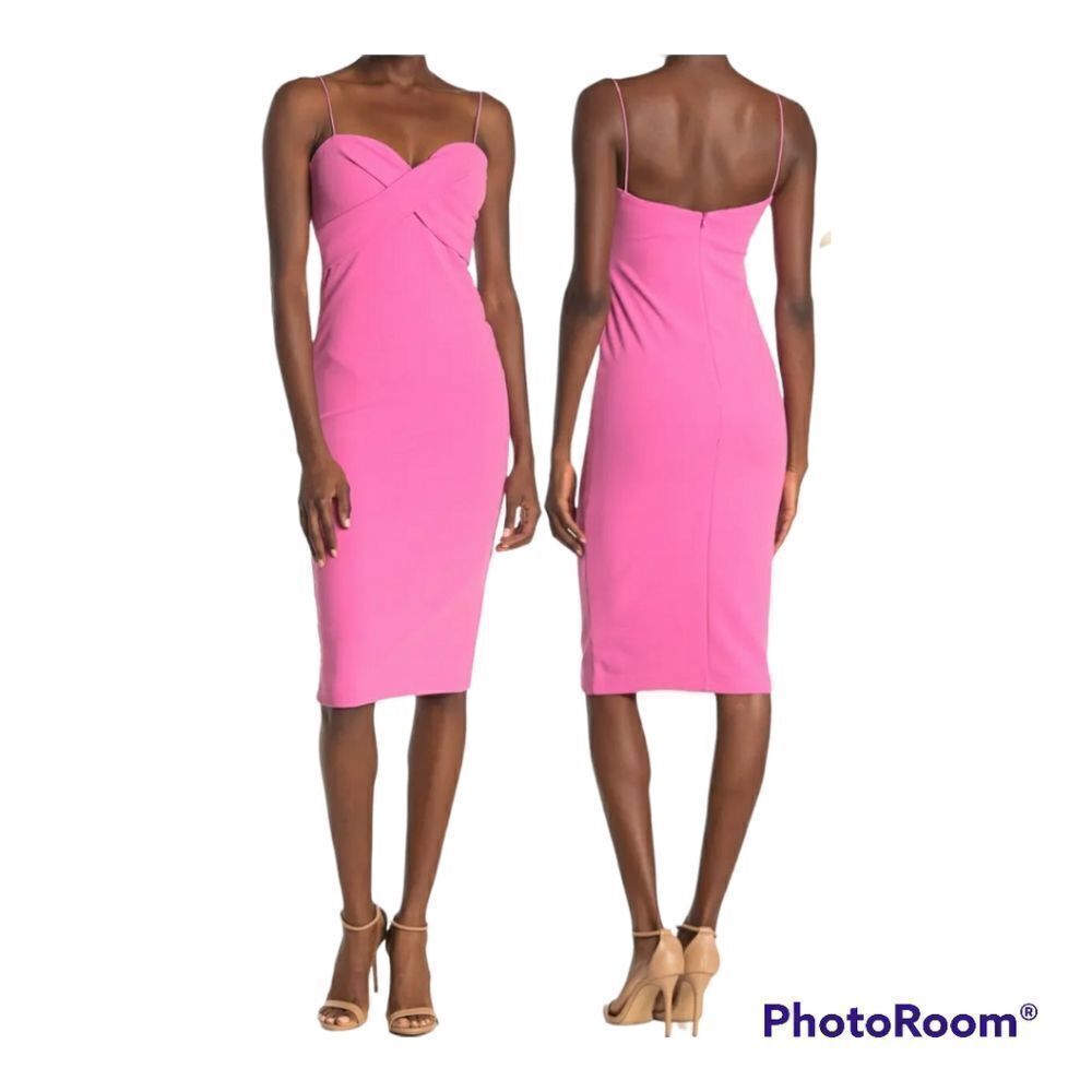 Nwt Nordstrom Cross Front Pink Midi Dress